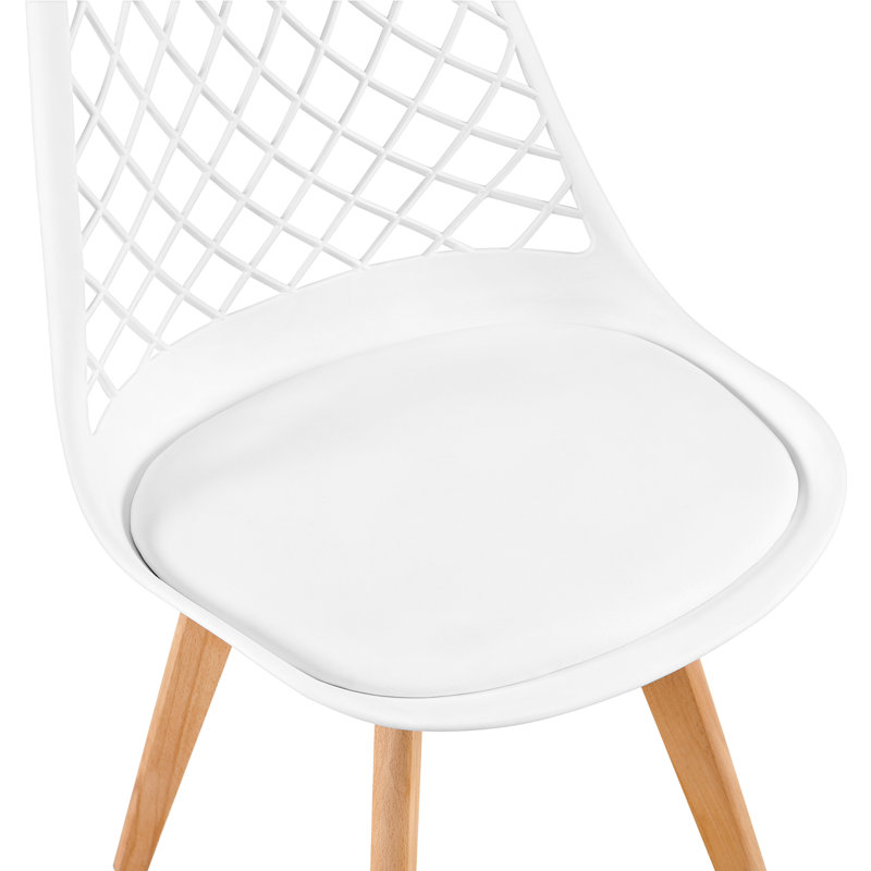 43cm H Upholstered Cross Back Side Chair in White