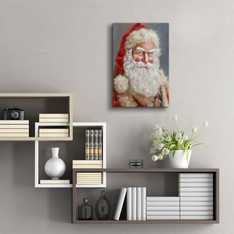 «Victorian Santa» par Ashley Bradley, art mural en verre acrylique, H 24 po x l 16 po x P 0,2 po