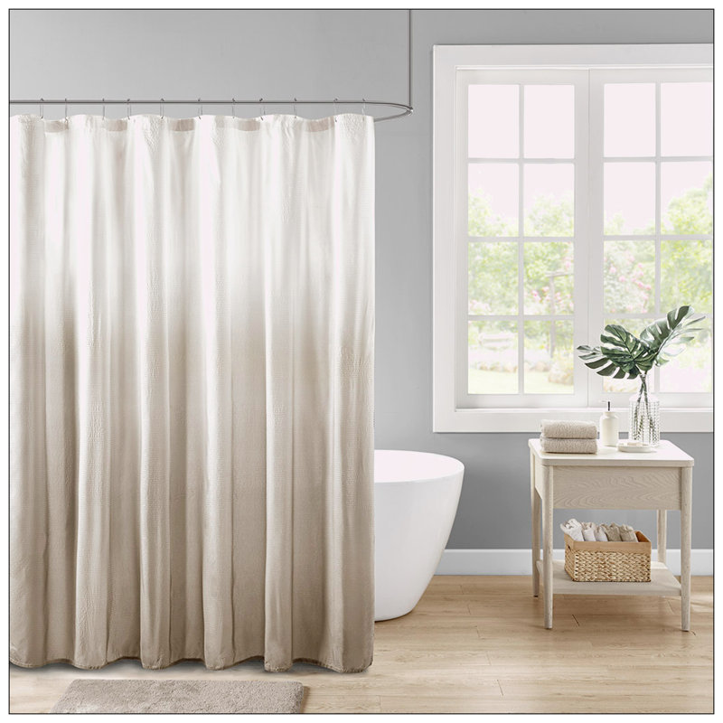 Rideau de douche Simonton, Taupe / Blanc