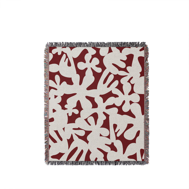 Jeté en coton Sheri, 50 x 70, Rouge