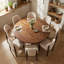 Ensemble de 8 chaises de salle à manger en bois Ahn, chaise de salle à manger rembourrée en tissu moderne-925745516-925745518