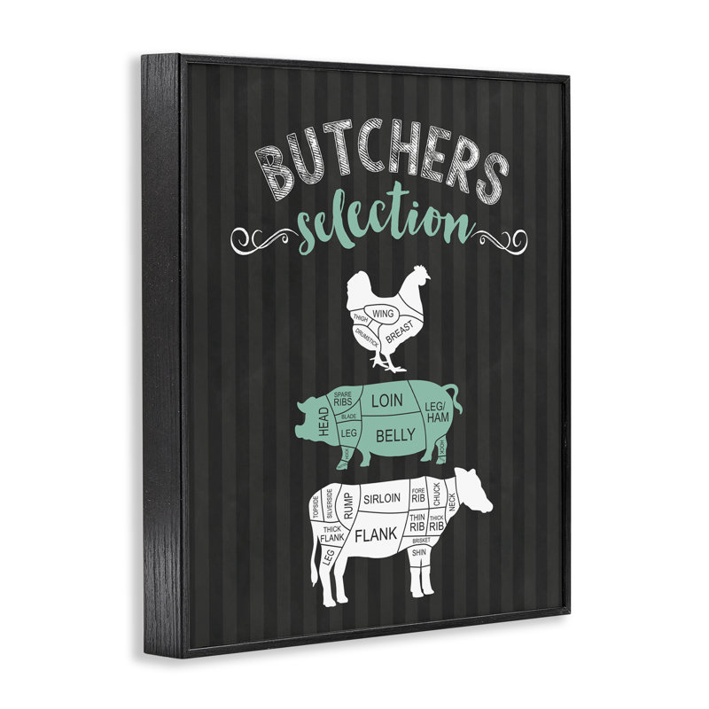 Giclée noire encadrée Butchers, H 14 po x l 11 po, Giclée encadrée noir minuit