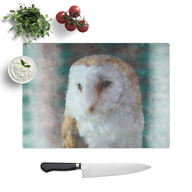 Barn Owl Vol.7 Painting Chopping Board, 0.4cm H x 29cm W x 39cm L