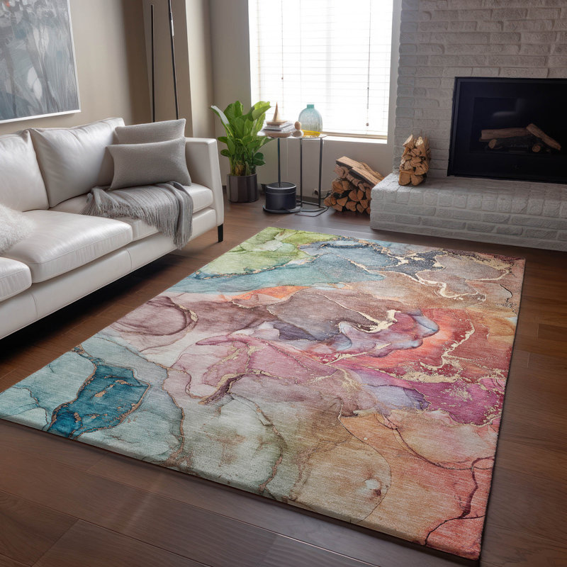 Tapis bleu lavable de qualité supérieure 1 pi 8 po x 2 pi 6 po Cerrito AMF500, Rectangulaire 3 pi x 5 pi