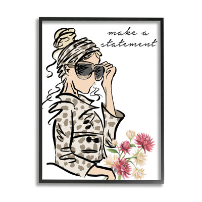 " Make A Statement Expression Fashionista Spring Florals " by Elizabeth Medley Painting Print