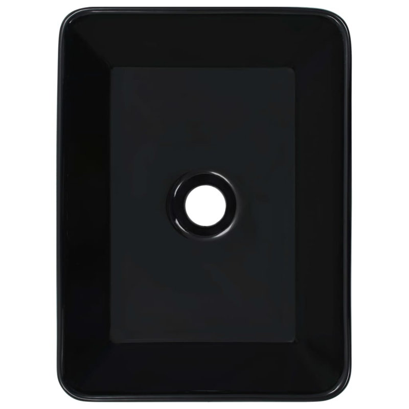 Belfry Bathroom Radu Ceramic Rectangular Sink, Black, 13cm H x 40cm W x 30cm D