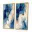 Bleu et or marbré nuages - ensemble d'art mural de 2 - fractales, impression d'art mural pour la décoration de bureau-1643756665-1643756668