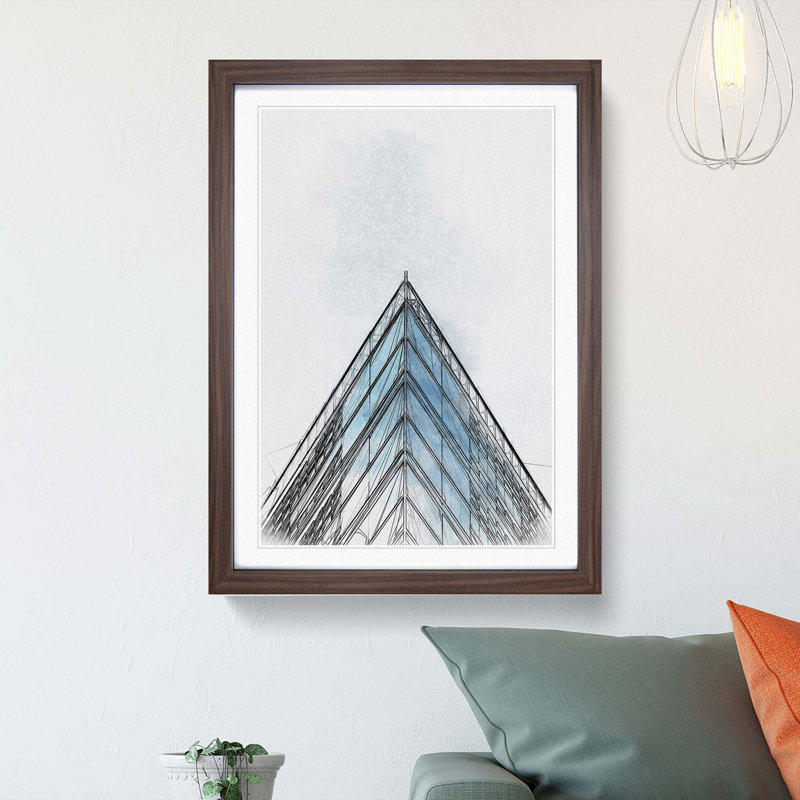 Sketching the Architecture Vol.60 - Picture Frame Drawing Print, 48cm H x 36cm W x 2cm D, Walnut Framed