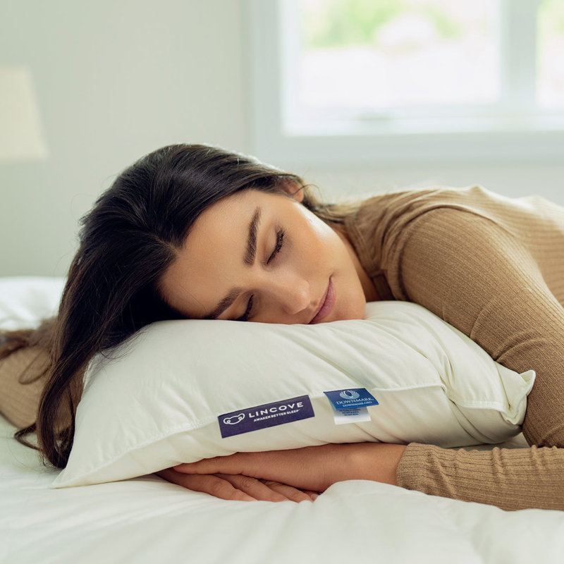Ensemble de 2 oreillers de lit de luxe en duvet de qualité supérieure - Soutien-cou pour un sommeil confortable