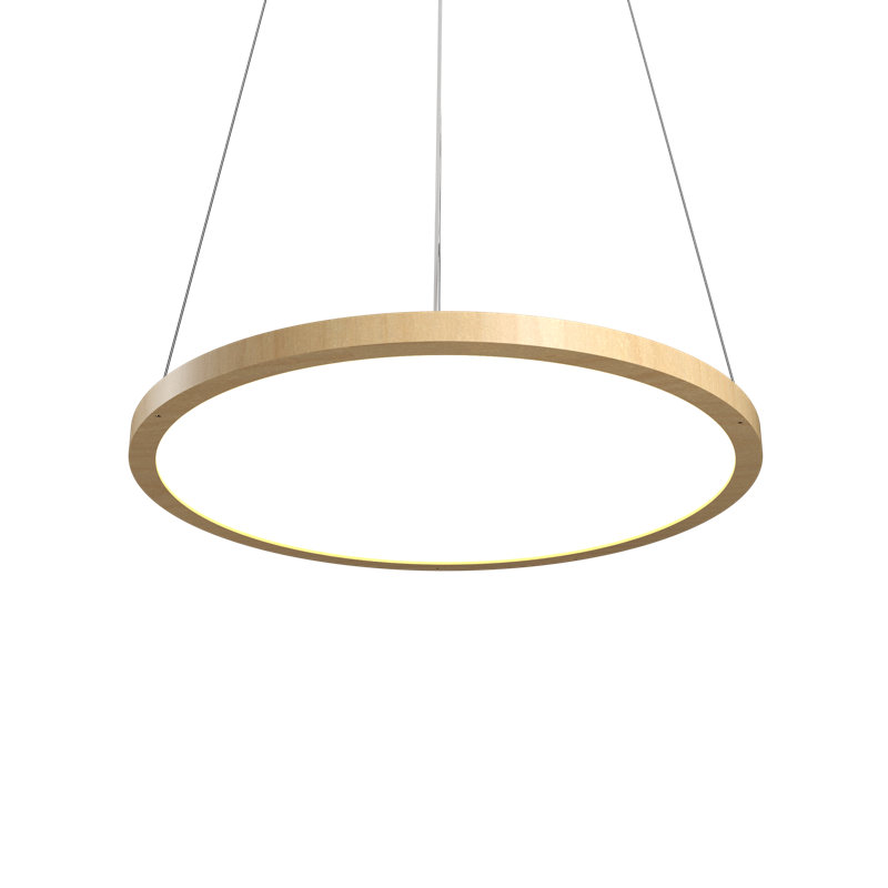 Maple Wood LED Circular Pendant Light