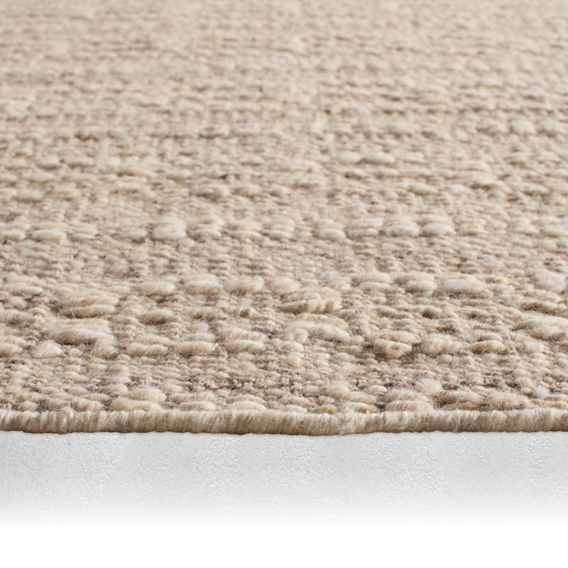 Jaipur Living Caldara LEO07 Handmade Solid Beige and Ivory Area Rug (9'x12'), Rectangle 8' x 10'