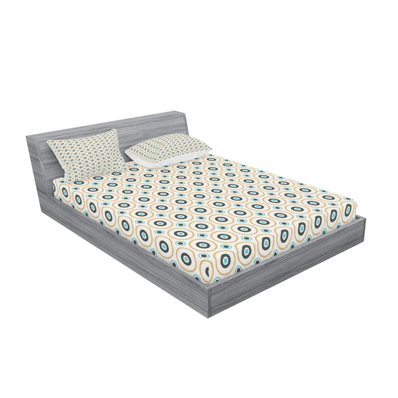 Ensemble de draps géométriques à motif de cercles et de pois de différentes tailles