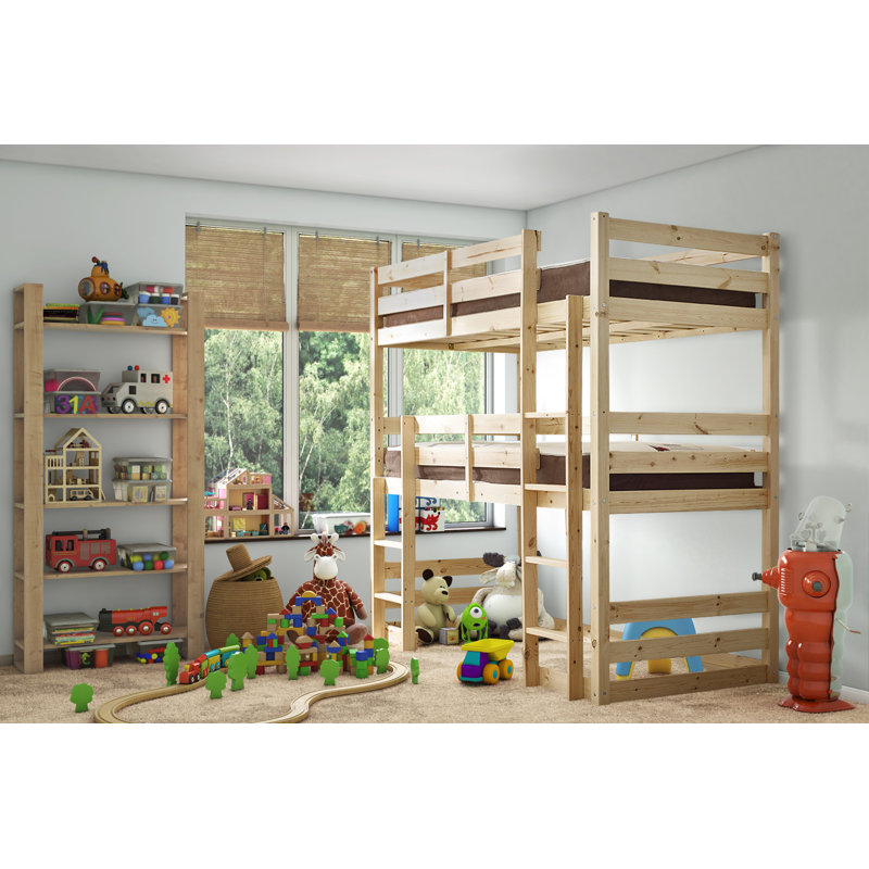 Lesly Heavy Duty Solid Pine Storage Bunk Bed, Single (3')