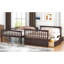 Lit superposé double avec tiroirs, fonction convertible, pin massif et construction, garde-corps en forme de clôture, système d'assemblage facile, en bois, roulettes de tiroir, simple-1198242945-1198243007