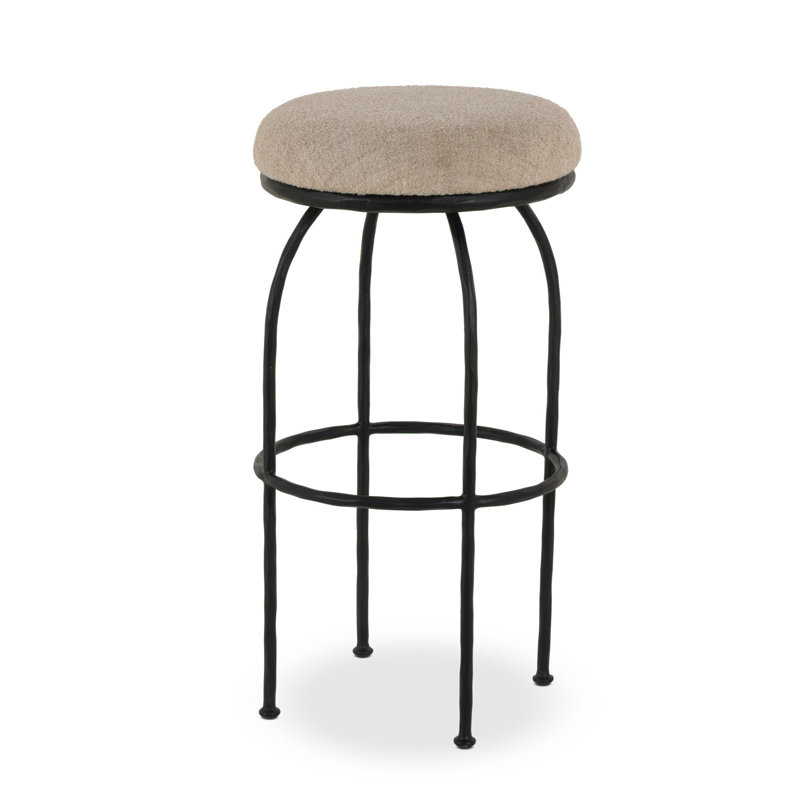 Larisa Upholstered Stool with Metal Frame, Bar