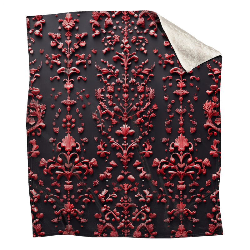 Couvertures florales rouges, 50in W x 60in H