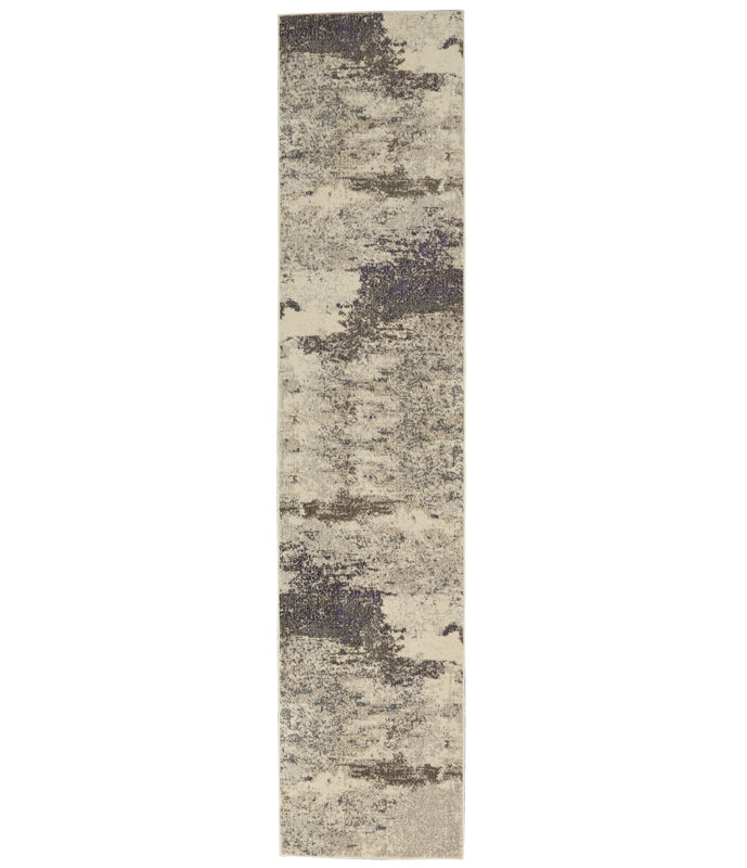 Tapis ivoire moderne Enoch, Tapis de couloir 2 pi 2 po x 10 pi