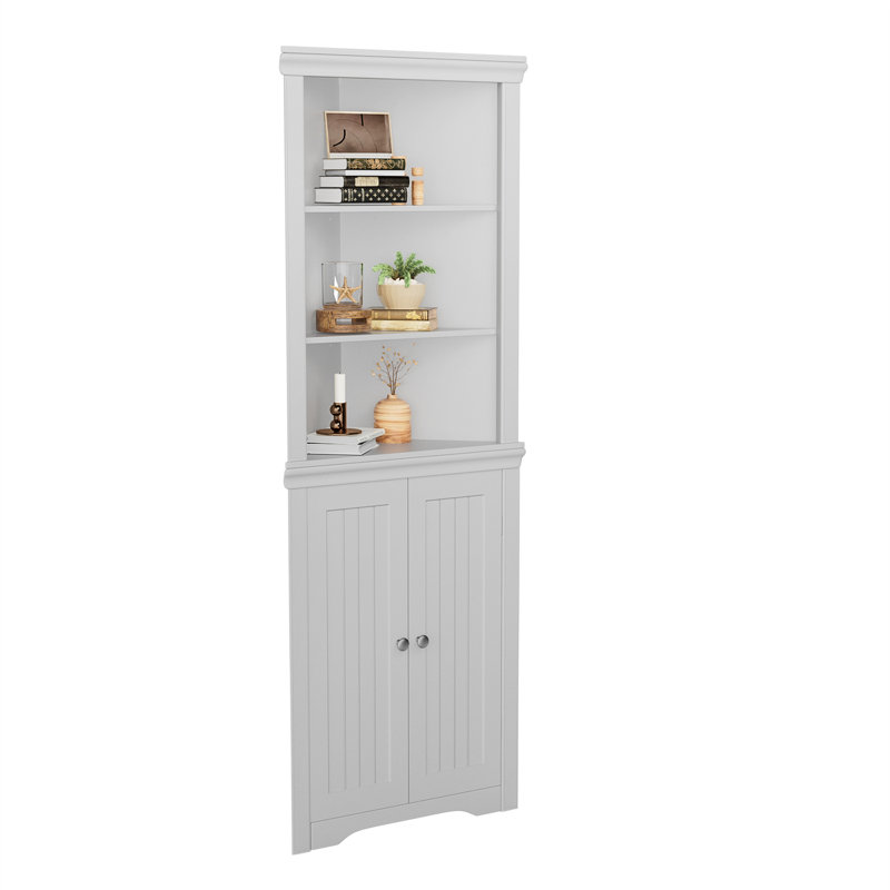 Anest  Corner Storage Bookcase, White