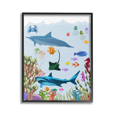 " Sharks & Fish Underwater " by Regina Moore on Canvas