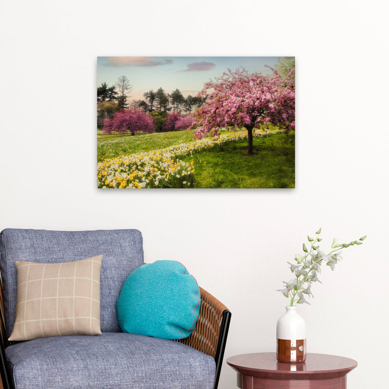 Paysage, nature, plantes, fleurs, jonquille, art mural, H 16 po x l 24 po