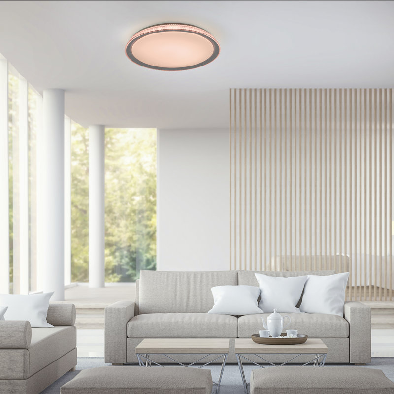 Lolasmart-KARI LED Flush Mount, 4cm H x 45cm W x 45cm D.