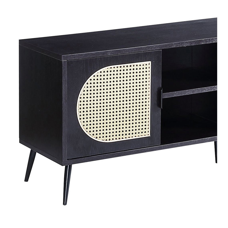 Meuble télé noir avec pieds en métal