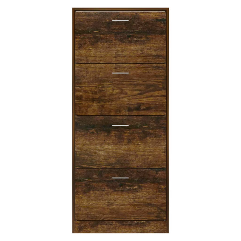 12 Pair Flip Down Shoe Storage, Smoked Oak