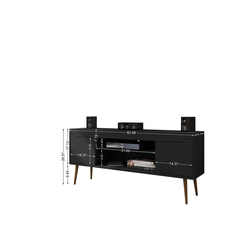 Delaini TV Stand for TVs up to 60", Black