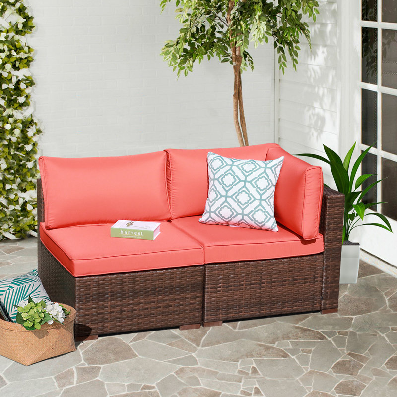Chaise de patio avec coussins Querida, Orange