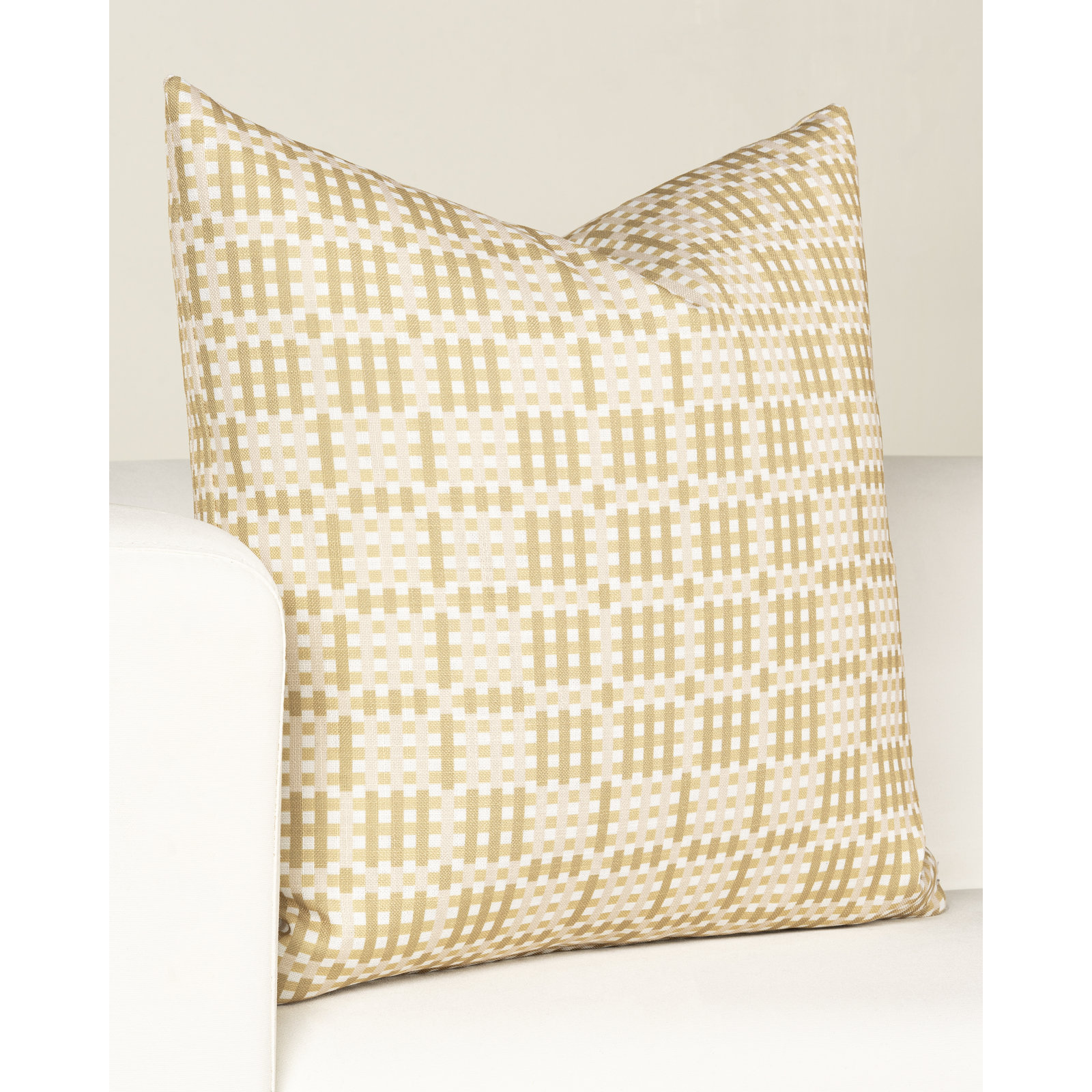 Ashwin 30" x 30" Throw Pillow, Beige Geometric