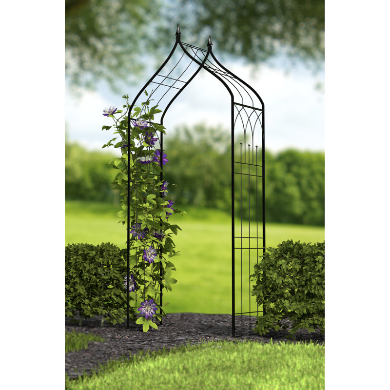 Oasis 119cm W x 45cm D Steel Arbour in Black