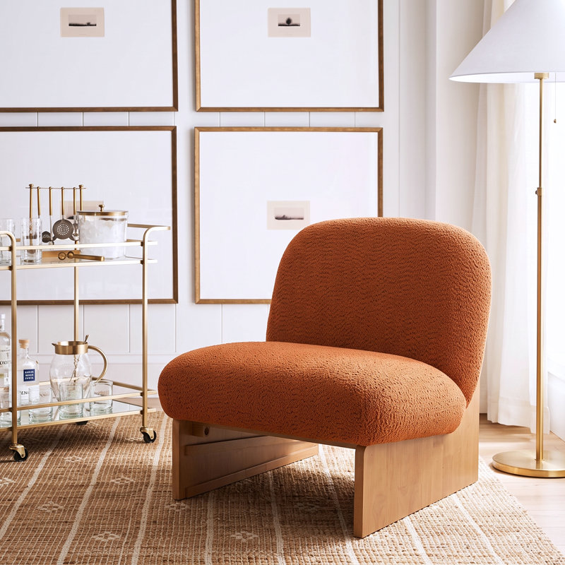 Chaise d'appoint rembourrée Decker, Pumpkin Orange