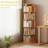 Space-saving 5 Tier Mdf Round Bookshelf For Bedrooms And Living Rooms - 360° Rotating Elegant Modern Design