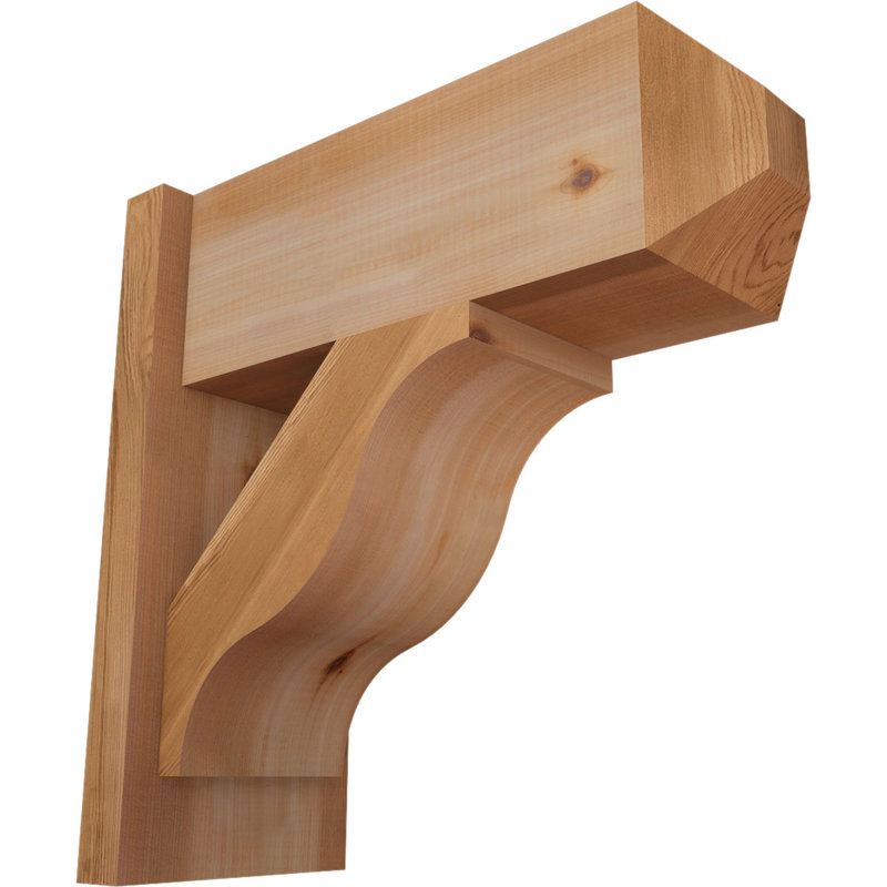 Persienne en bois rustique Funston Craftsman, P 18 po x H 18 po, Cèdre rouge occidental l 7 1/2 po (lisse)