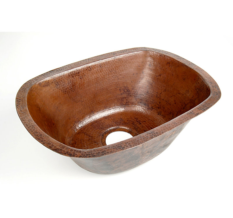 21'' L Mounting / Installation Required Single Bowl Copper Kitchen Sink, Dark Smoke Copper