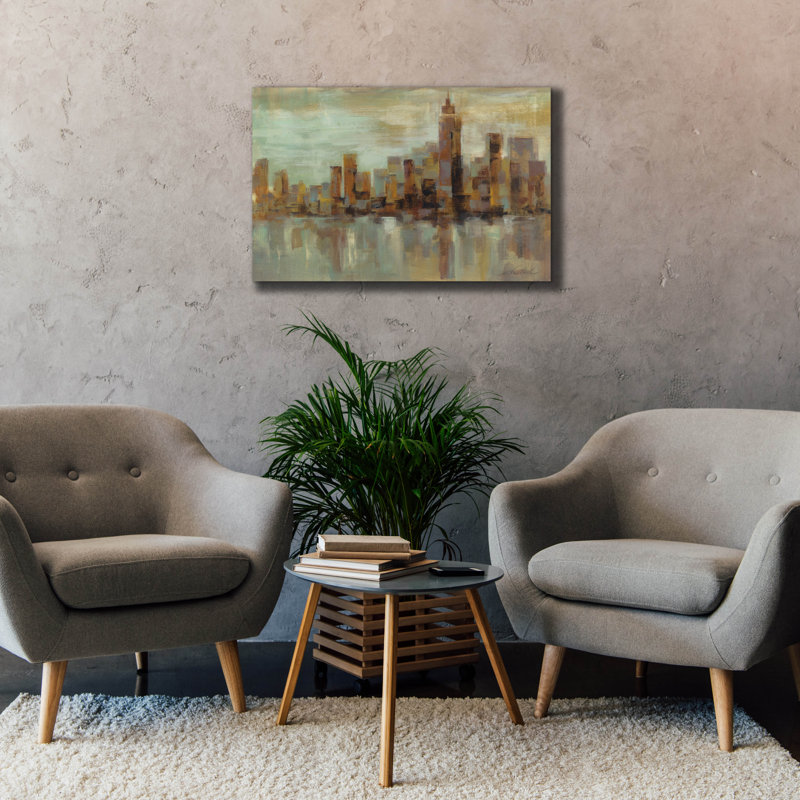 Toile épique «Misty Day In Manhattan» par Silvia Vassileva, 40 po x 26 po