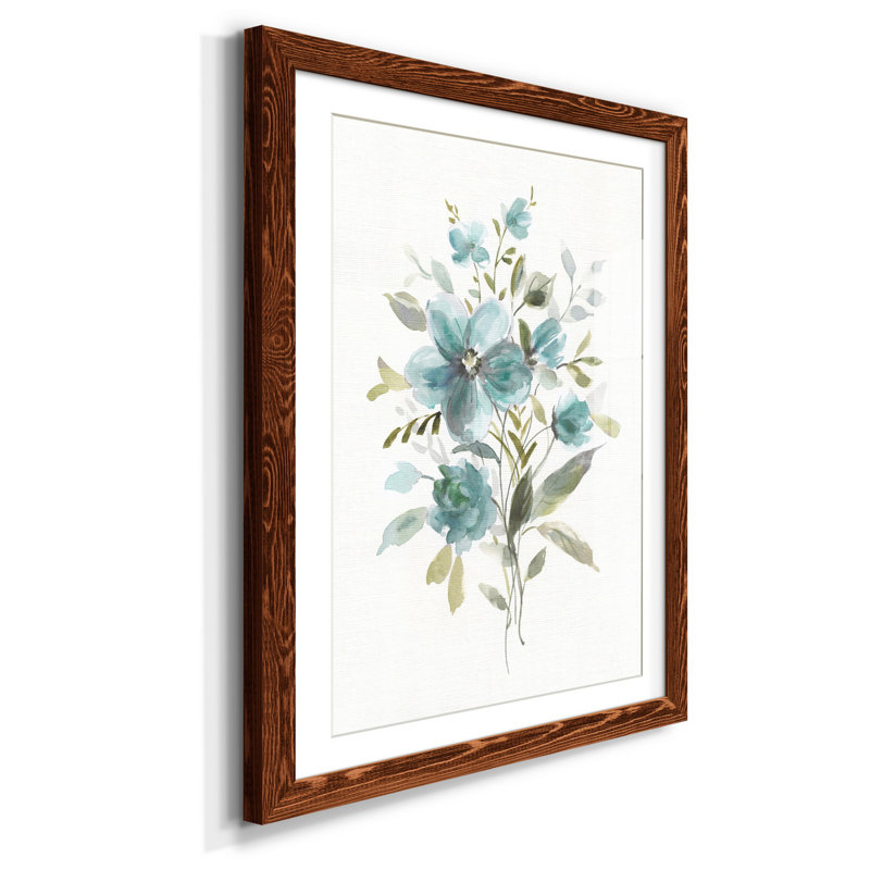 " Linen Botanical II ", 44" H x 31" W x 1" D, Maple