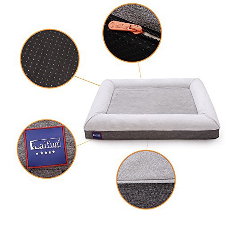 PetBed4Less Deluxe Orthopedic Memory Foam Dog Bed Pet Pad with Chew  Resistant NOT chew-Proof and Removable Zipper Cover + Free Waterproof Dog  Bed