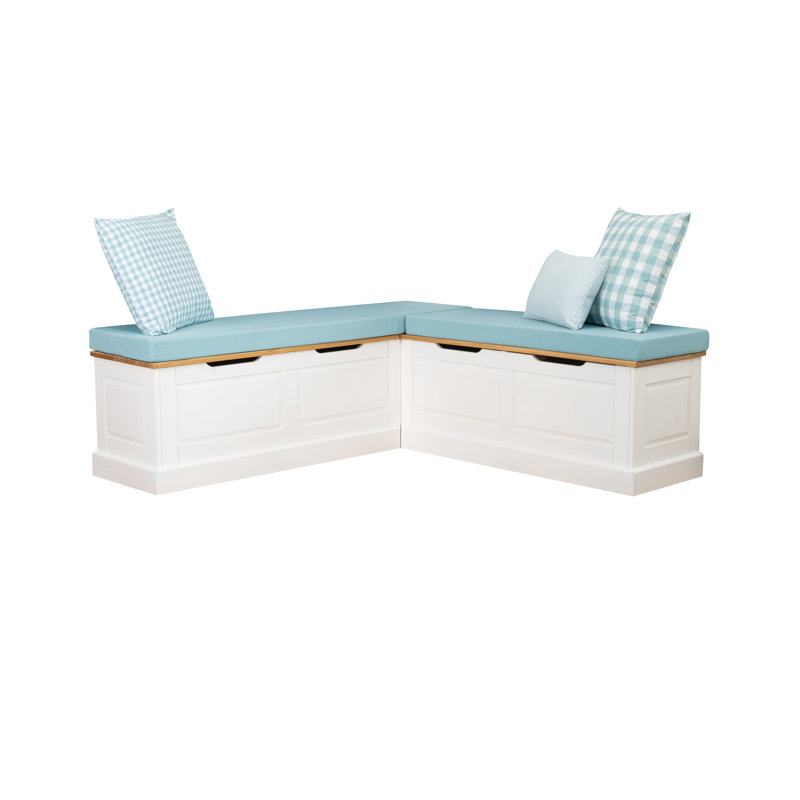 Selby Natural White Nook With Seafoam Cushion, Natural