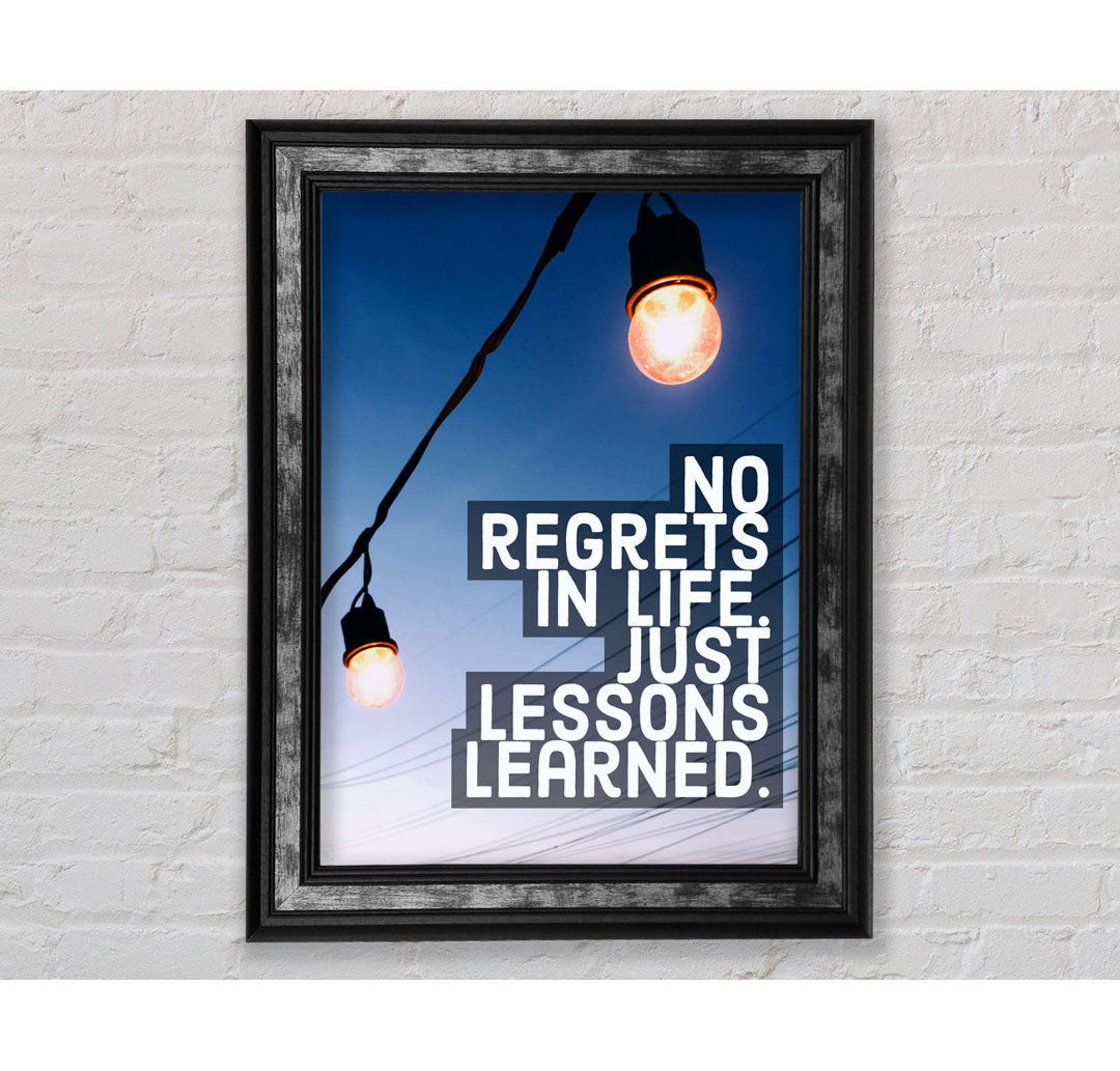 No Regrets In Life - Single Picture Frame Typography