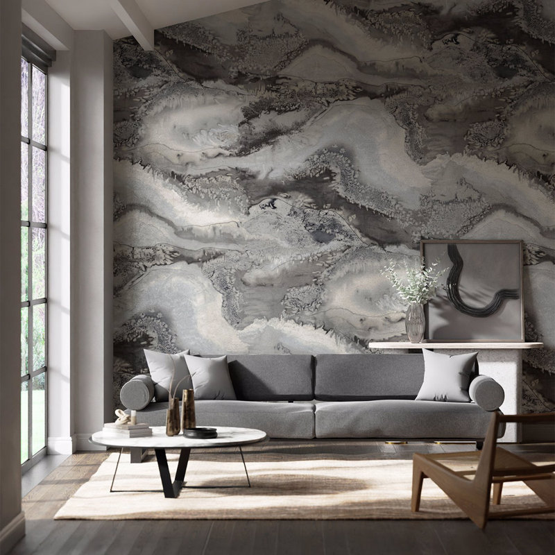Reflected Obsidian 13.35m x 68.5cm Wallpaper Roll, Snowflake