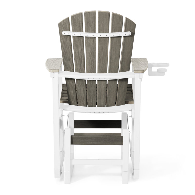 Deerwood Outdoor Glider Chair, Blanc / Gris