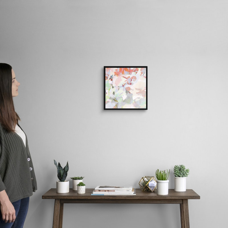 Pastel Vibes SQ - Reproduction d'art sur toile, Cadre flottant noir, H 14 po x l 14 po x P 1,75 po