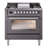 ILVE Professional Plus II 36 Dual Fuel Range, 6 Sealed Burners, Griddle (Graphite Matte)-98196428-98196429