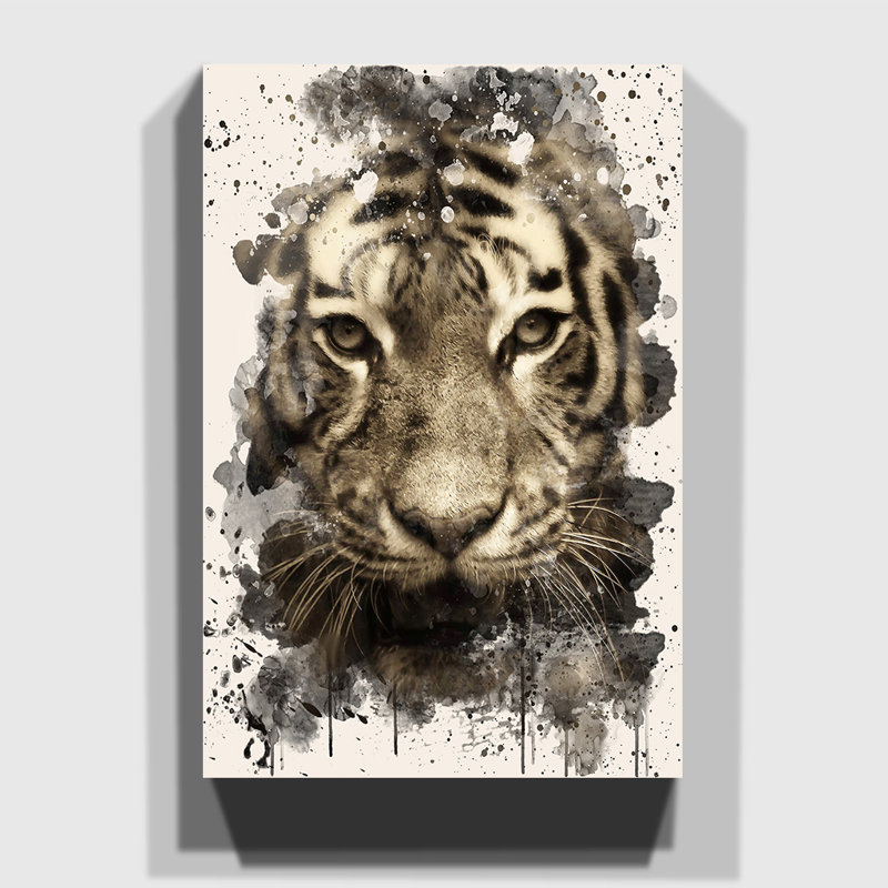 Tiger (3) Painting on Canvas - Wrapped Canvas, 50cm H x 35cm W