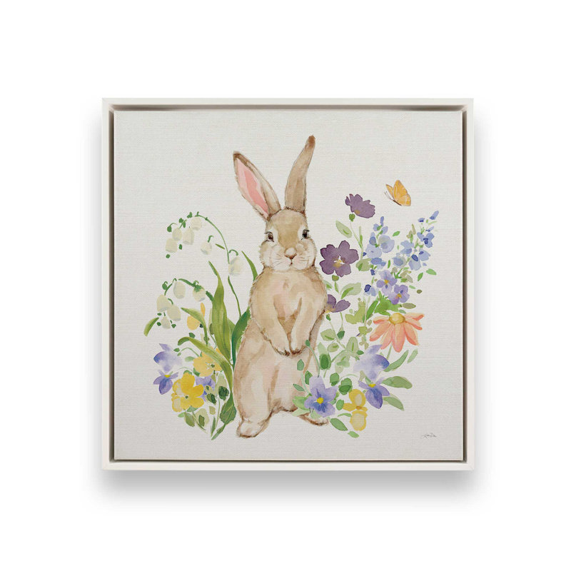 «Spring Celebration II» par Katrina Pete, reproduction d'art sur toile, H 12 po x l 12 po, Cadre flottant, Blanc
