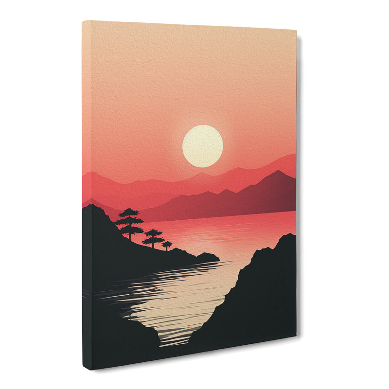 Japanese Sunset Minimalism No.3 - Wrapped Canvas, 60cm H x 40cm W x 3cm D