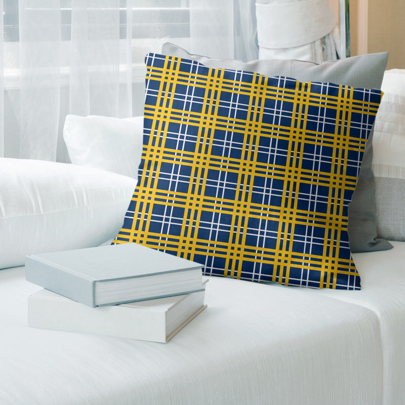 Housse de coussin d'extérieur carré R-Baltimore Football, 14 po x 14 po, Polyester/ Bourre en polyester