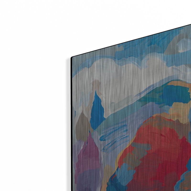 «Stream Side Gathering # 2» par Hooshang Khorasani, art mural en métal, H 24 po x l 36 po