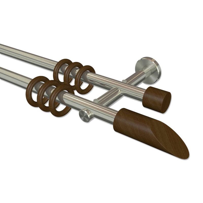 Beeler Adjustable 1.6cm Double Curtain Pole, 5cm H x 280cm W x 15cm D